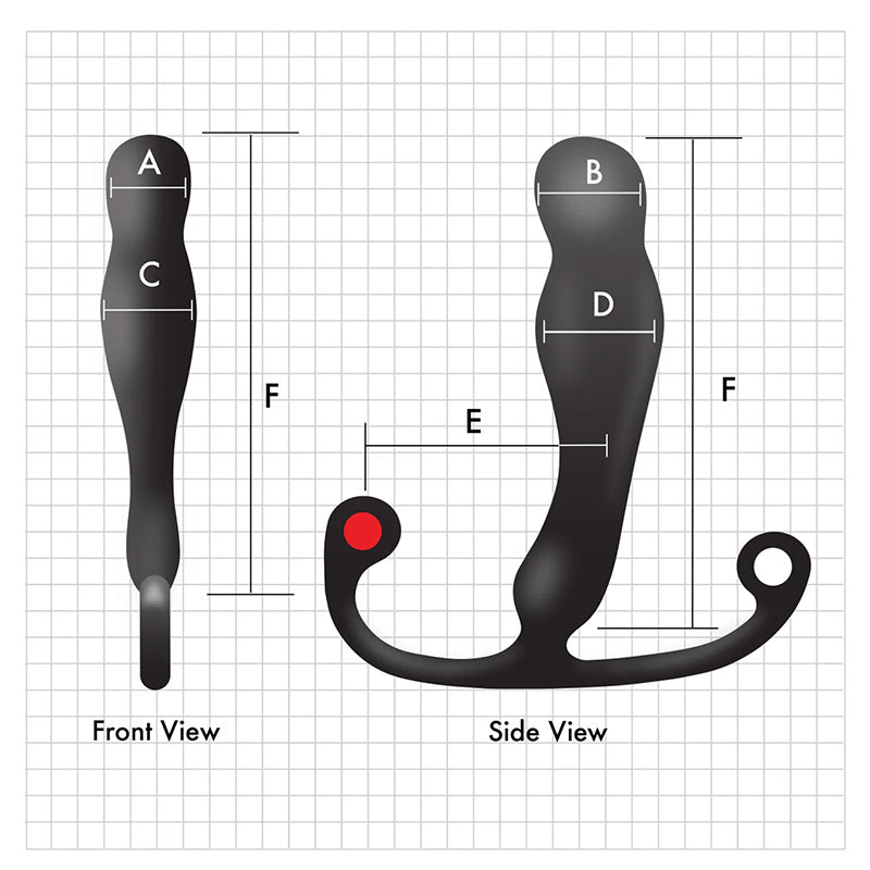 Aneros Eupho Syn Trident Silicone Male G-Spot Stimulator Measurements