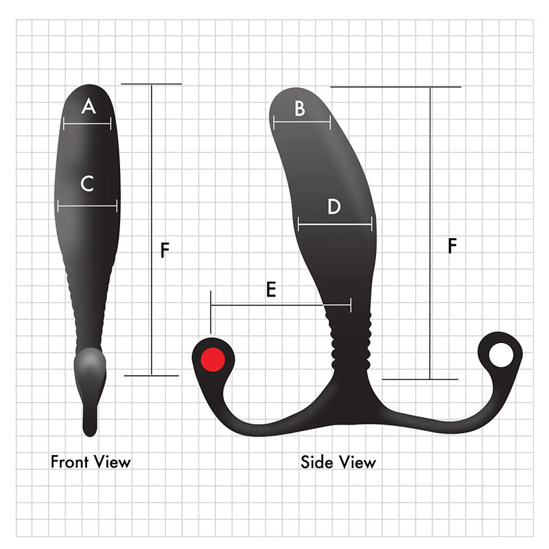 Aneros MGX Syn Trident Silicone Male G-Spot Stimulator Measurements