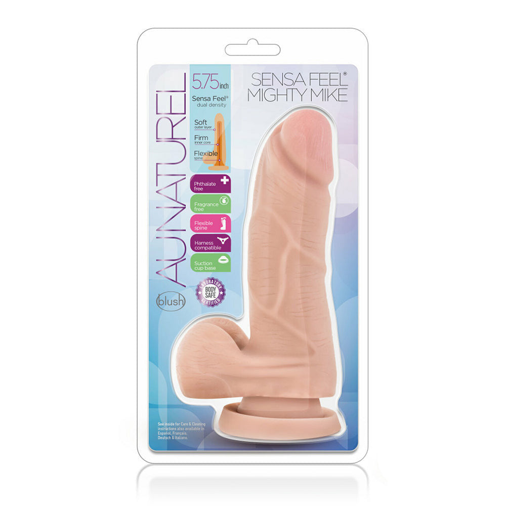 Blush BL-57323 Au Naturel Mighty Mike Sensa Feel Small Realistic Dildo Package Front