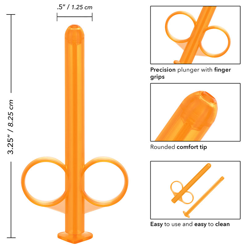 CalExotics SE-2380-03-2 Lube Tube Syringe Style Lubricant Applicators Orange Features