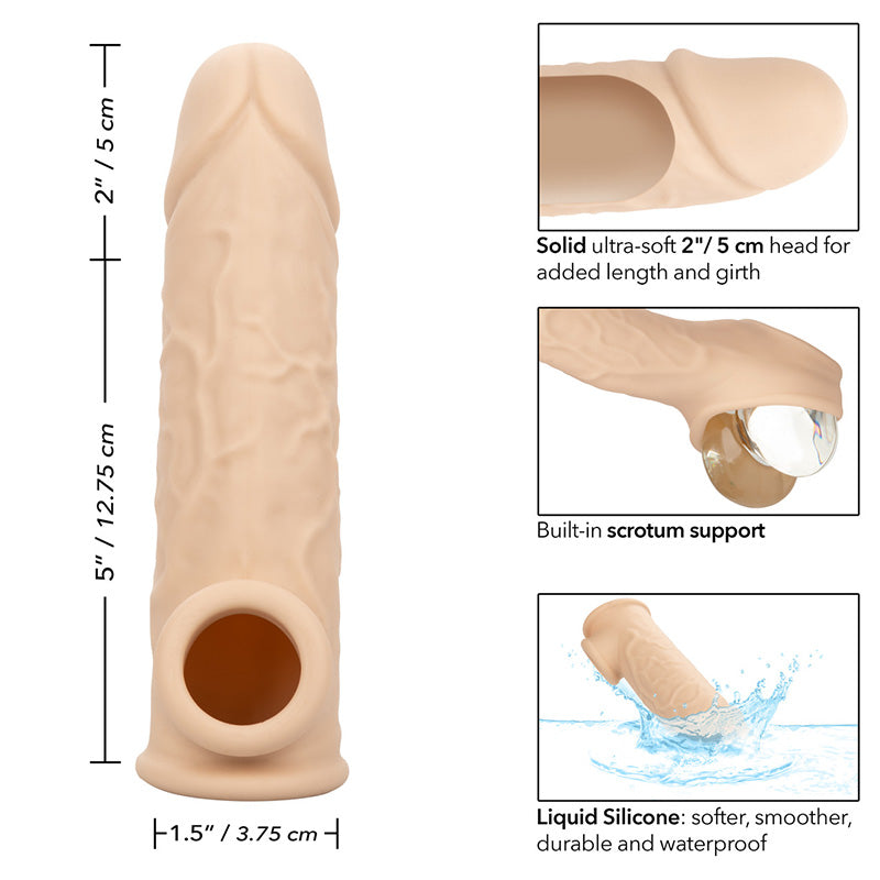 CalExotics SE-1633-05-3 Performance Maxx Life-Like Penis Extension Sleeve 7" Ivory Features