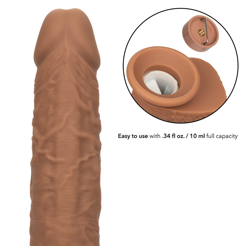 Squirting Fuck Stick Vibrating Squirting Dildo - Brown