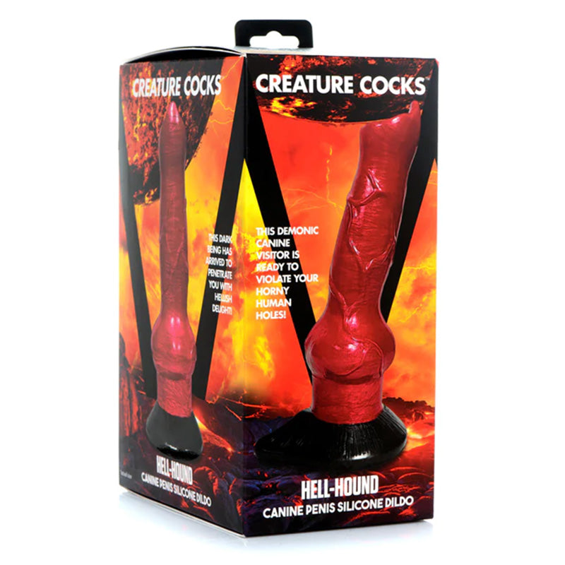 XR Brands AG874 Creature Cocks Hell-Hound Canine Penis Silicone Dildo Package Front