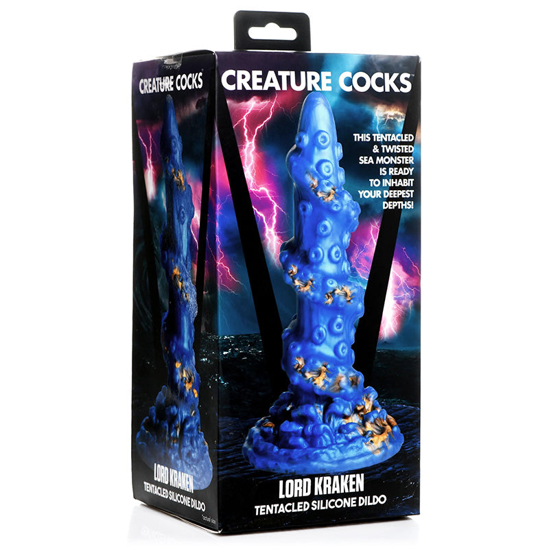 XR Brands AH108 Creature Cocks Lord Kraken Tentacled Silicone Dildo Package Front