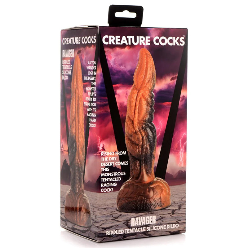 XR Brands AG920 Creature Cocks Ravager Rippled Tentacle Silicone Dildo Package Front