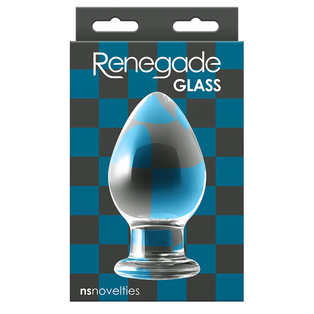 NS Novelties NSN-1175-21 Renegade Glass Knight Oversized Anal Plug Package Front
