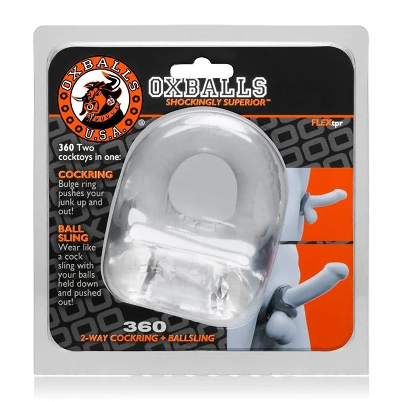 Oxballs 360 Dual Use Cock Ring Clear 360SLING Package Front