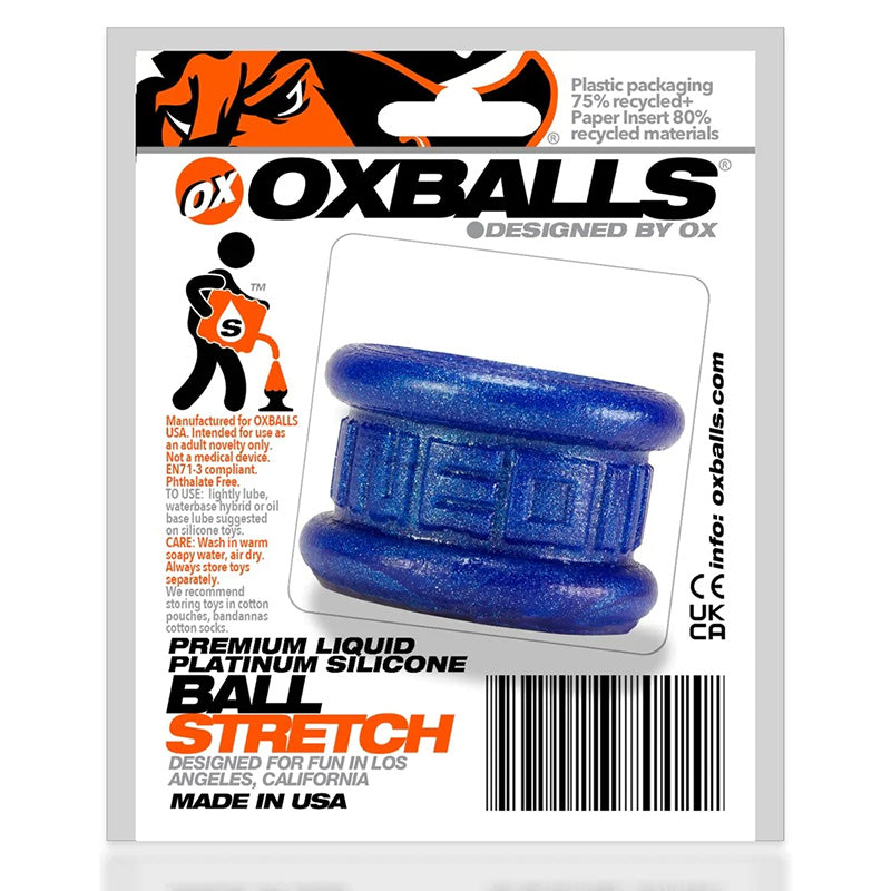 Oxballs OX-1258 Neo Short Ballstretcher Blueballs Metallic Package Back
