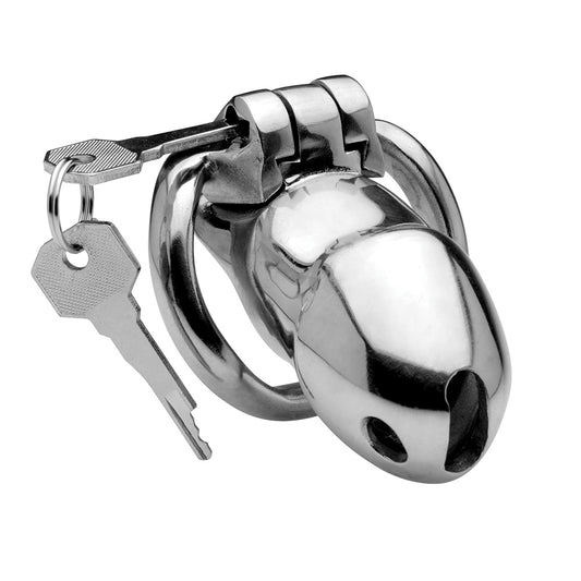 XR Brands AF441 Rikers 24-7 Stainless Steel Locking Male Chastity Cage