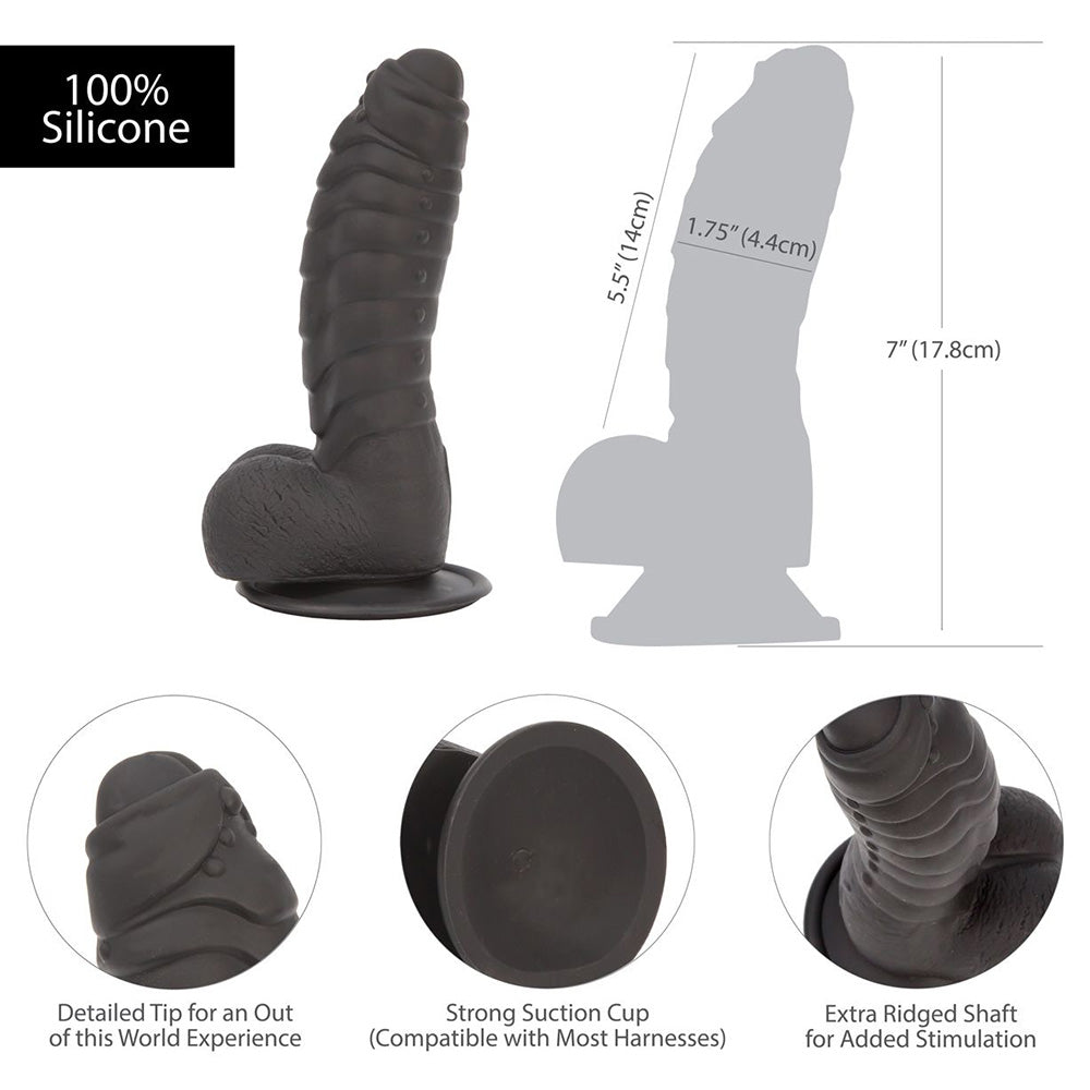 Addiction Ben 7 Inch Black Silicone Dildo - Features