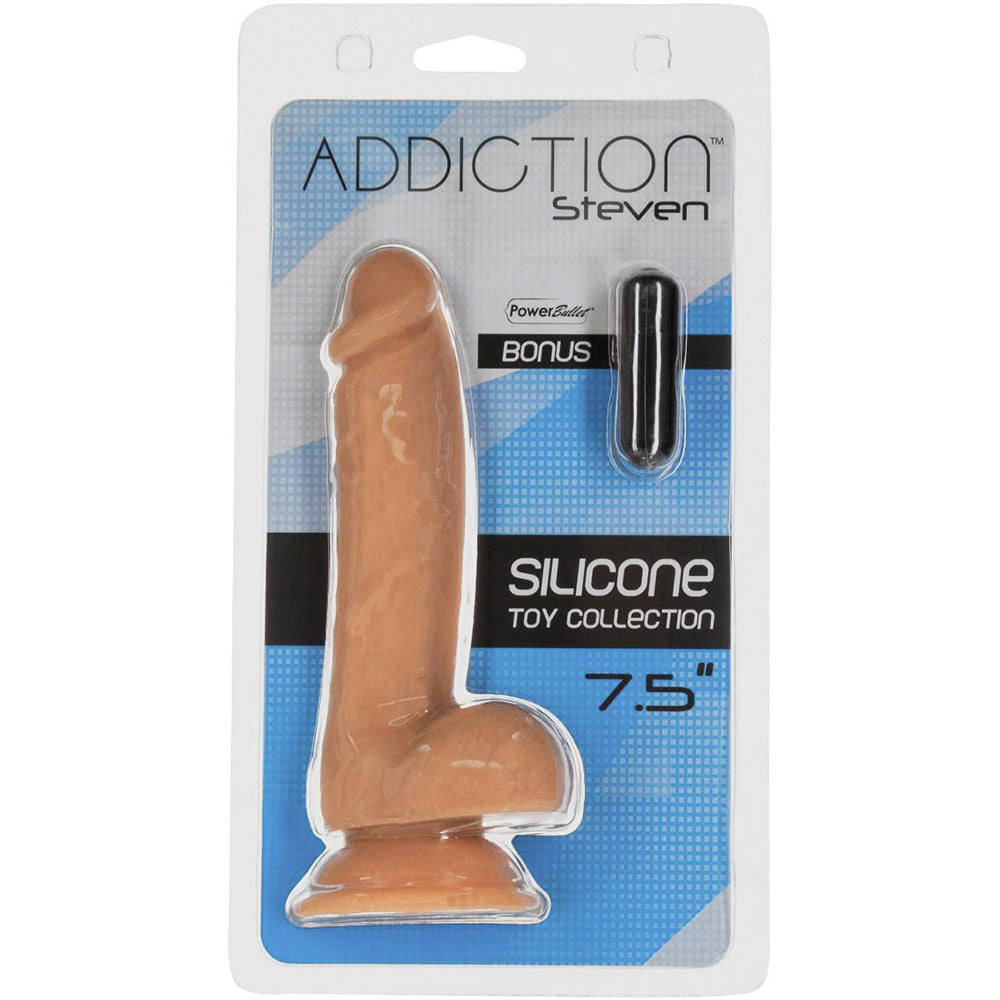 Addiction Steven 7.5 Inch Silicone Dildo - Package Front