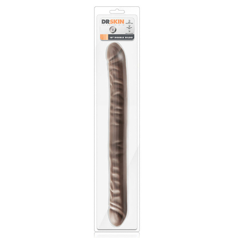 Dr. Skin 18 Inch Double Dildo - Chocolate