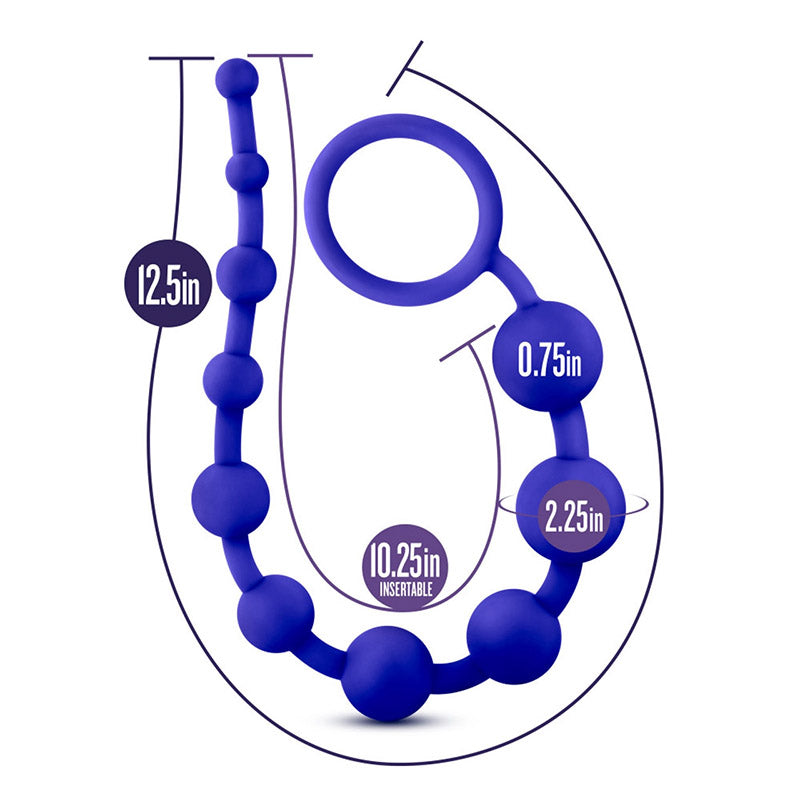 Blush BL-11002 Luxe Silicone 10 Beads Indigo Blue Measurements