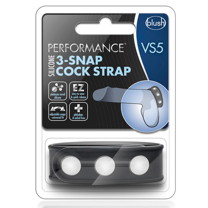 Blush BL-91705 Performance VS5 Silicone 3-Snap Cock Strap Package
