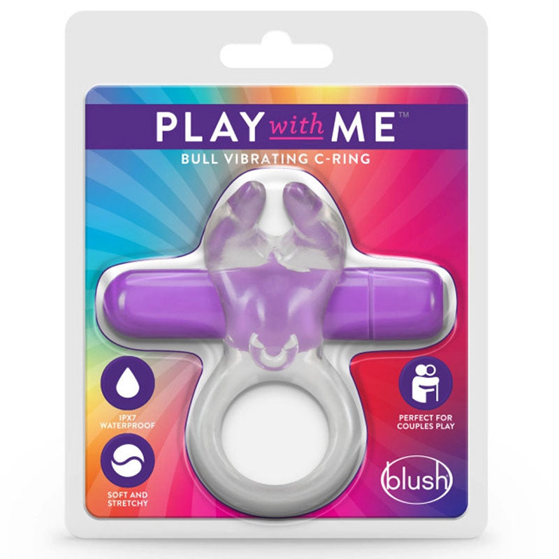 Blush BL-74201 Play with Me Bull Vibrating C-Ring Purple Package Front