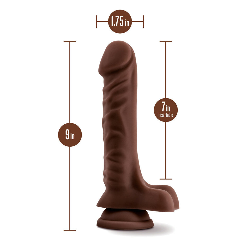 Loverboy The DJ Realistic Brown Average Size Dildo with Suction Cup - Measurements