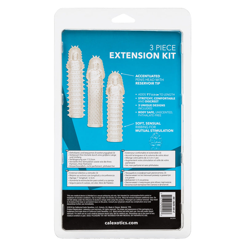 CalExotics SE-1625-50-2 3 Piece Penis Extension Kit Package Back