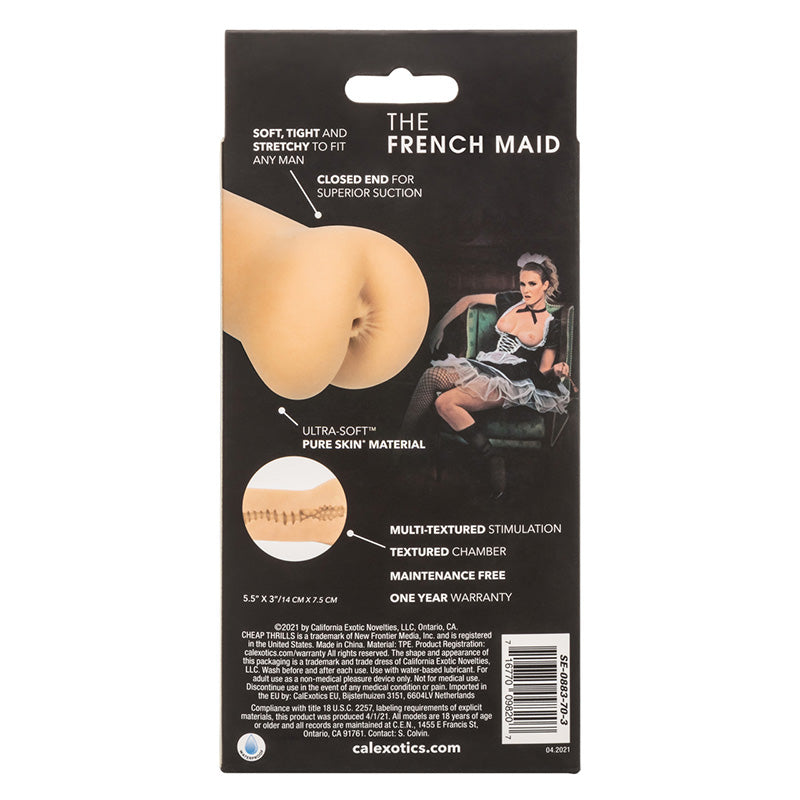 CalExotics  SE-0883-70-3 Cheap Thrills The French Maid Ass Stroker Package Back