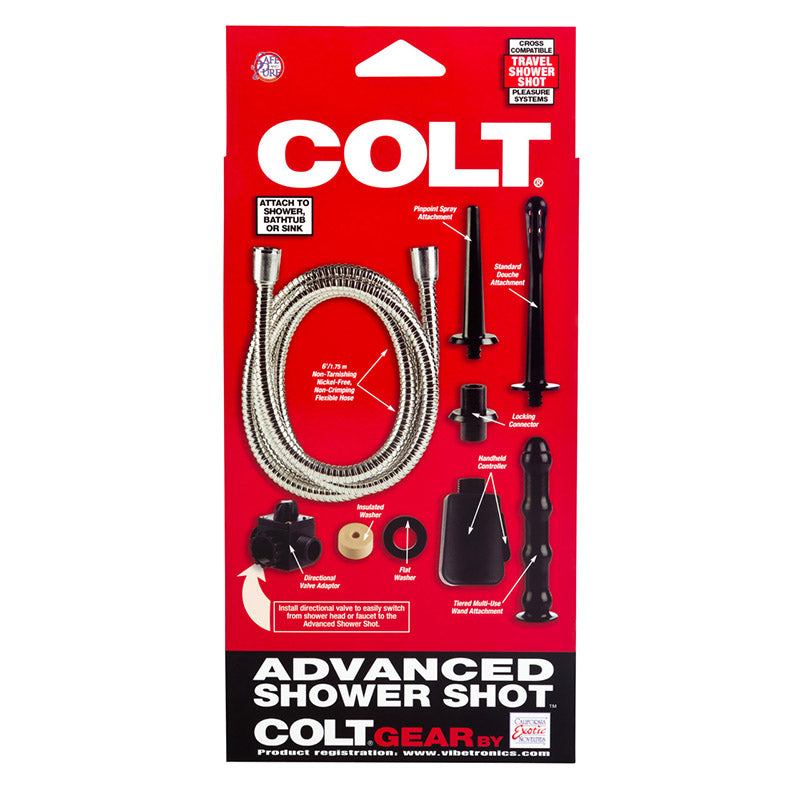 CalExotics  SE-6876-10-3 Colt Advanced Shower Shot Enema Kit Package Back