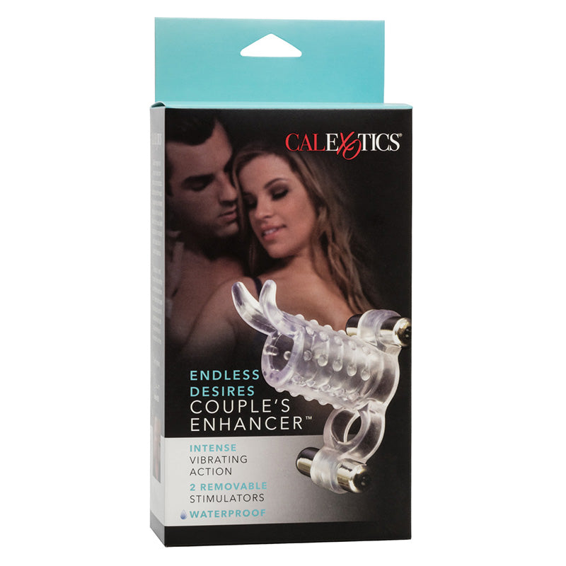 CalExotics SE-1632-00-3 Endless Desires Couple's Enhancer Vibrating Rabbit Penis Sleeve Package Front