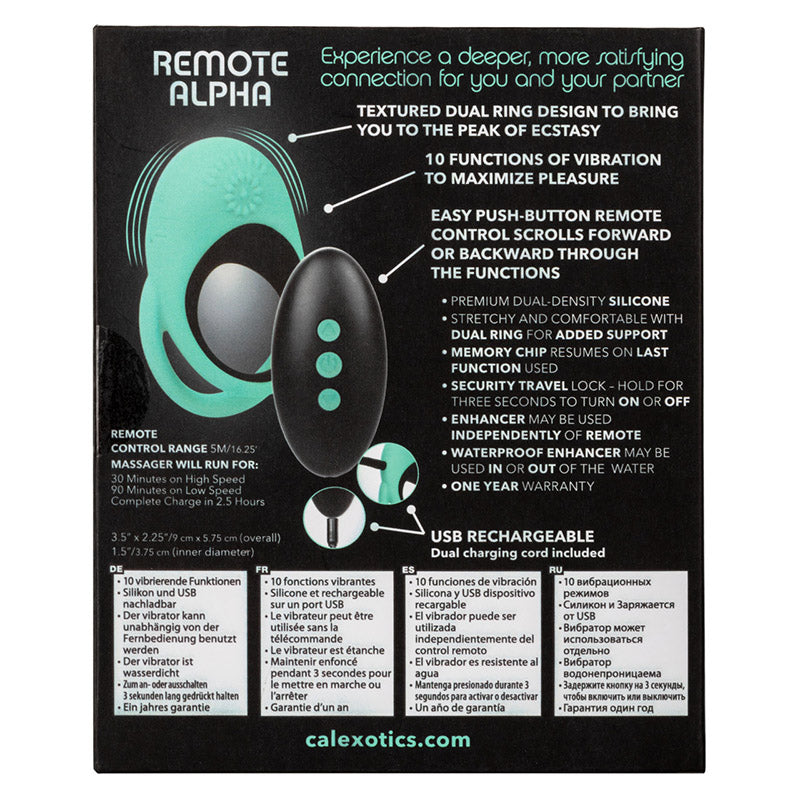 CalExotics SE-1351-10-3 Link Up Remote Alpha Vibrating Cock Ring Package Back
