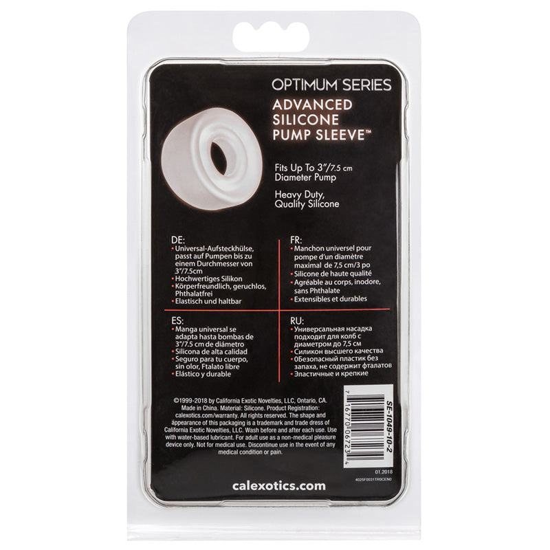 CalExotics SE-1049-10-2 Optimum Series Advanced Silicone Pump Sleeve Clear Package Back