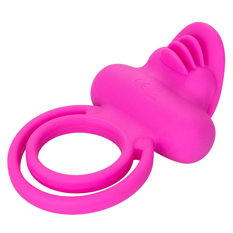 CalExotics  SE-1843-10-3 Silicone Rechargeable Dual Clit Flicker Vibrating Cock Ring