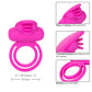 CalExotics  SE-1843-10-3 Silicone Rechargeable Dual Clit Flicker Vibrating Cock Ring Features