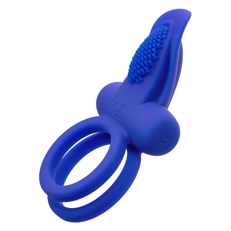 CalExotics SE-1843-15-3 Silicone Rechargeable Dual Pleaser Enhancer Vibrating Cock Ring