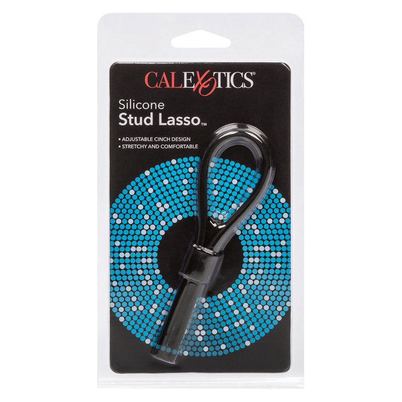 CalExotics SE1408-03-2 Silicone Stud Lasso Cock Ring - Black Package Front