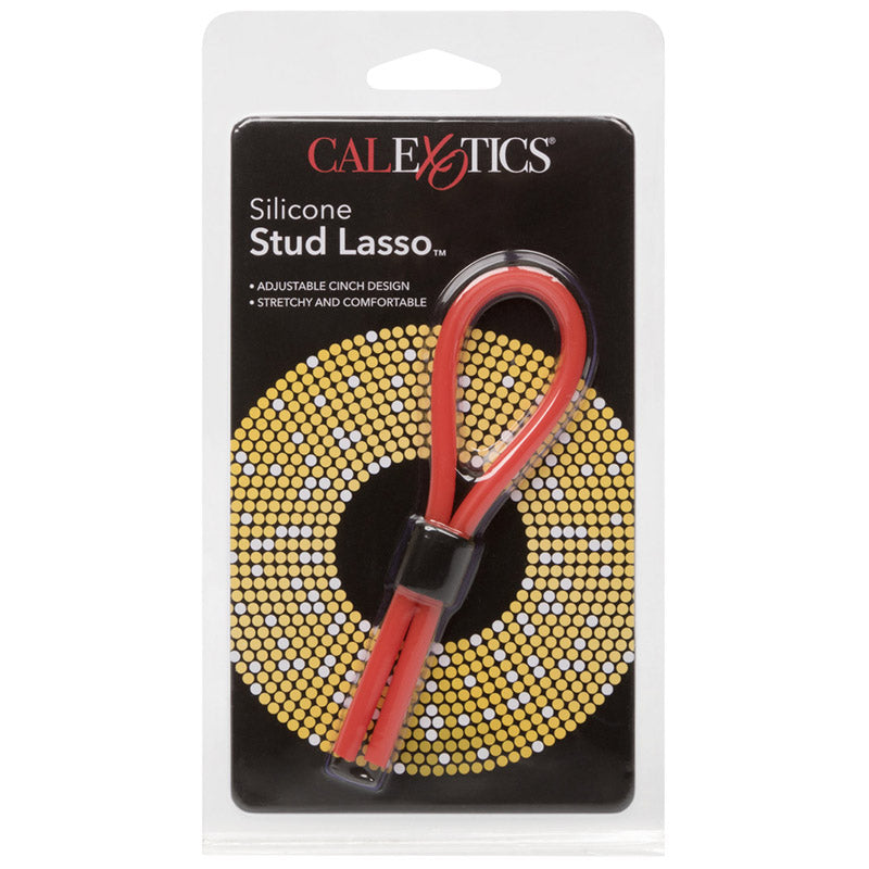 CalExotics SE-1408-11-2 Silicone Stud Lasso Cock Ring - Red Package Front