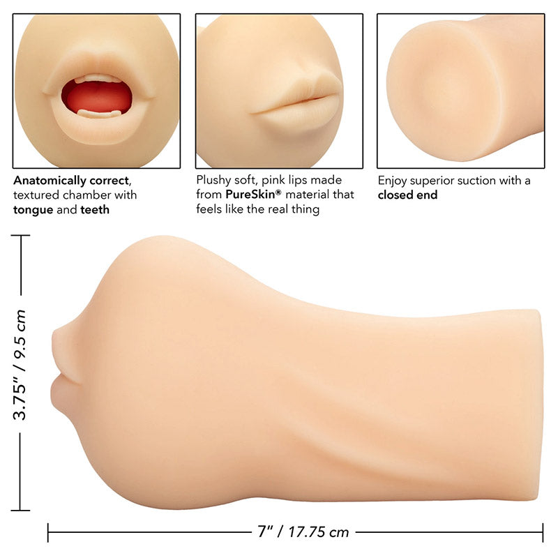 CalExotics SE-0912-25-3 Stroke It Mouth - Ivory Features