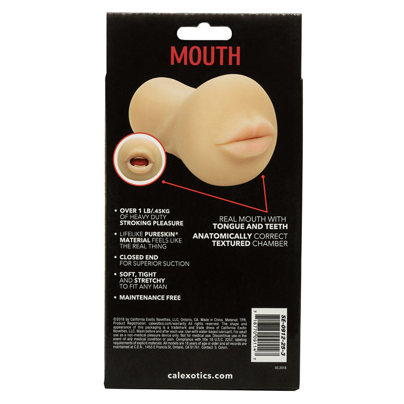 CalExotics SE-0912-25-3 Stroke It Mouth - Ivory Package Back