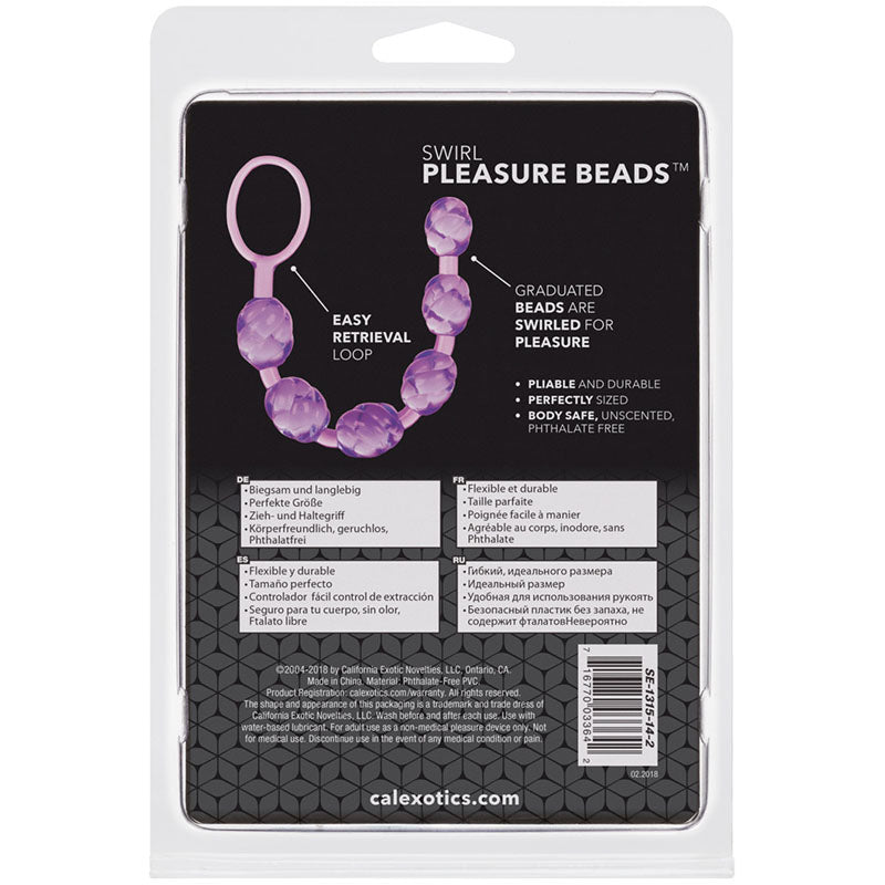 CalExotics SE-1315-14-2 Swirl Pleasure Beads Purple Package Back