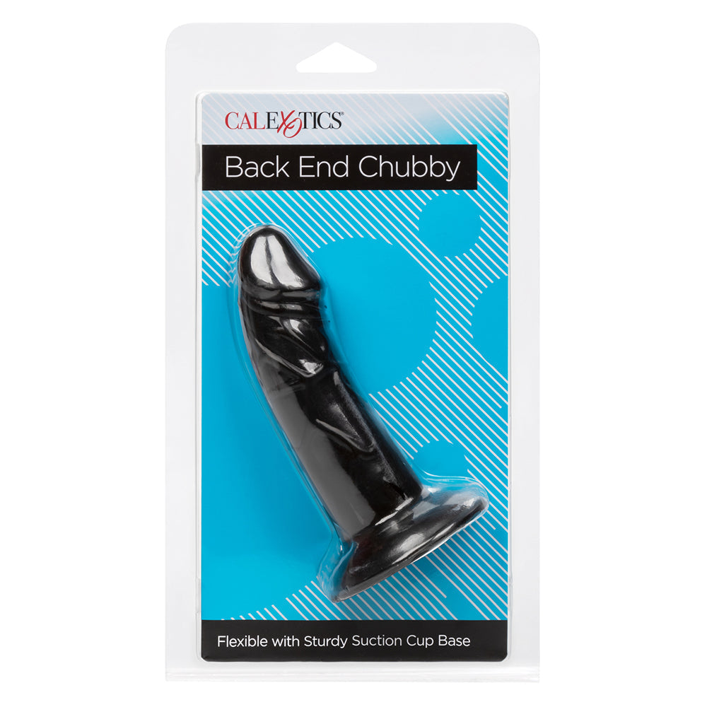 Back End Chubby Black Realistic Dildo - Package Front
