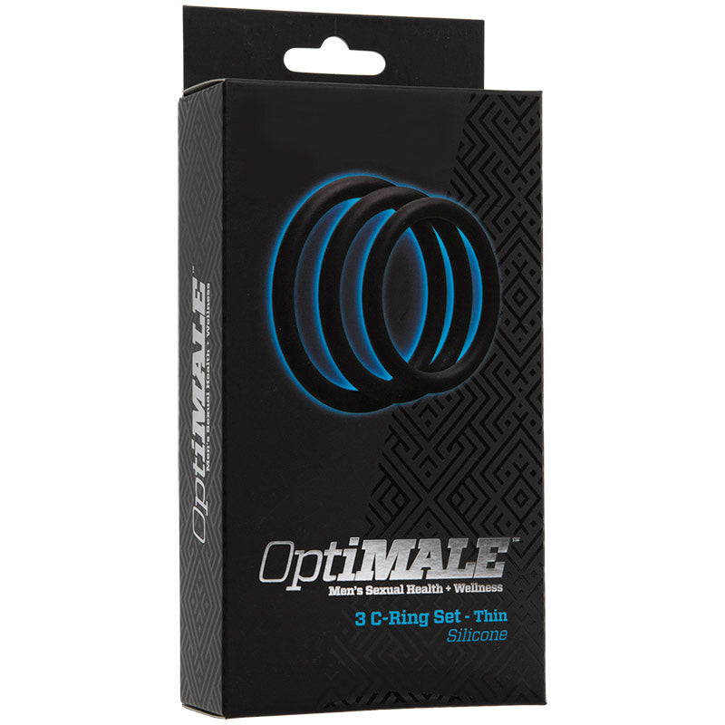 Doc Johnson 0690-01-BX OptiMALE 3 C-Ring Set - Thin - Black Package