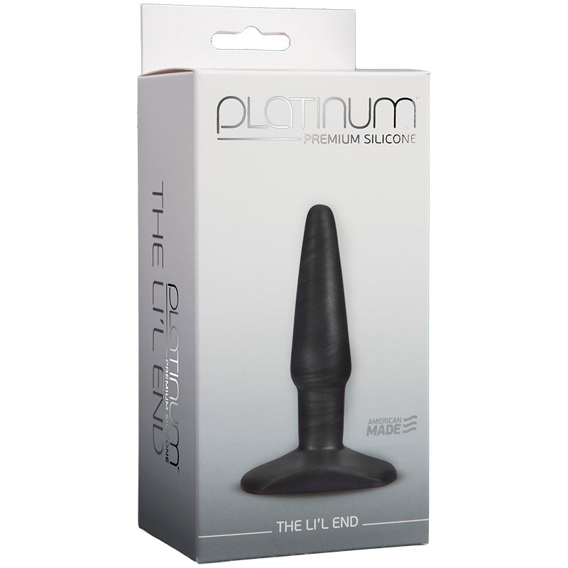 Doc Johnson 0103-01-BX Platinum Premium Silicone The Lil End Butt Plug Charoal Package
