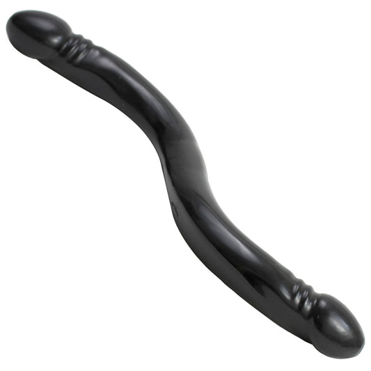 Double Header 18 Inch Smooth Double Ended Dildo - Black