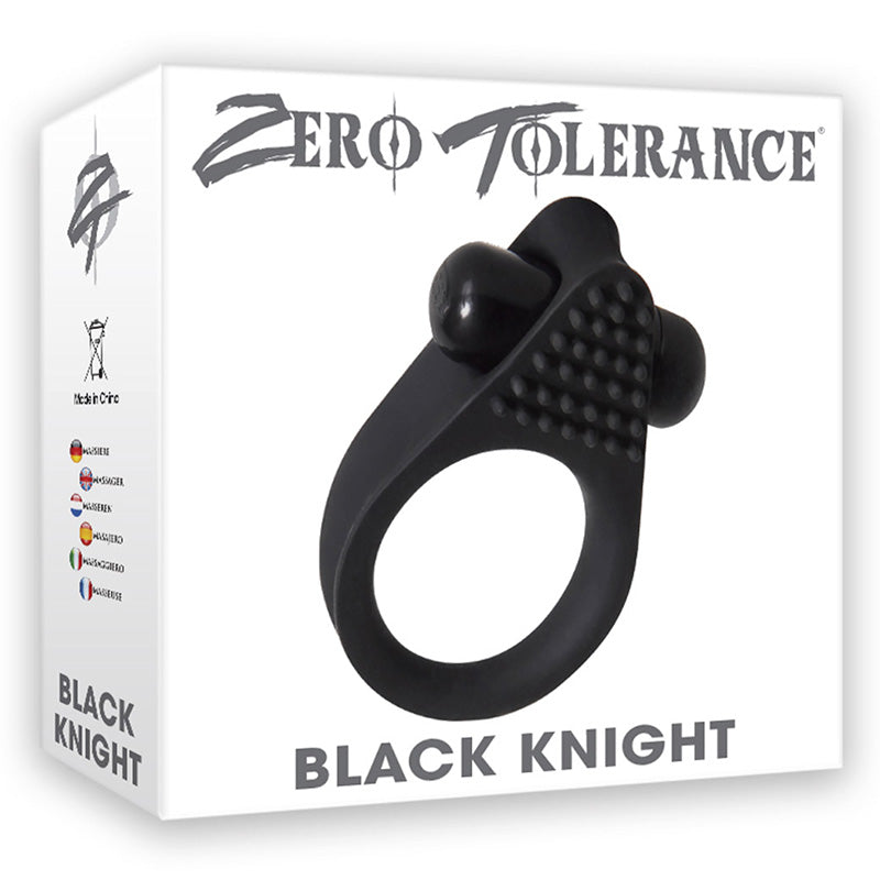 Evolved ZE-CR-3305-2 Zero Tolerance Black Knight Vibrating Cock Ring Package Front