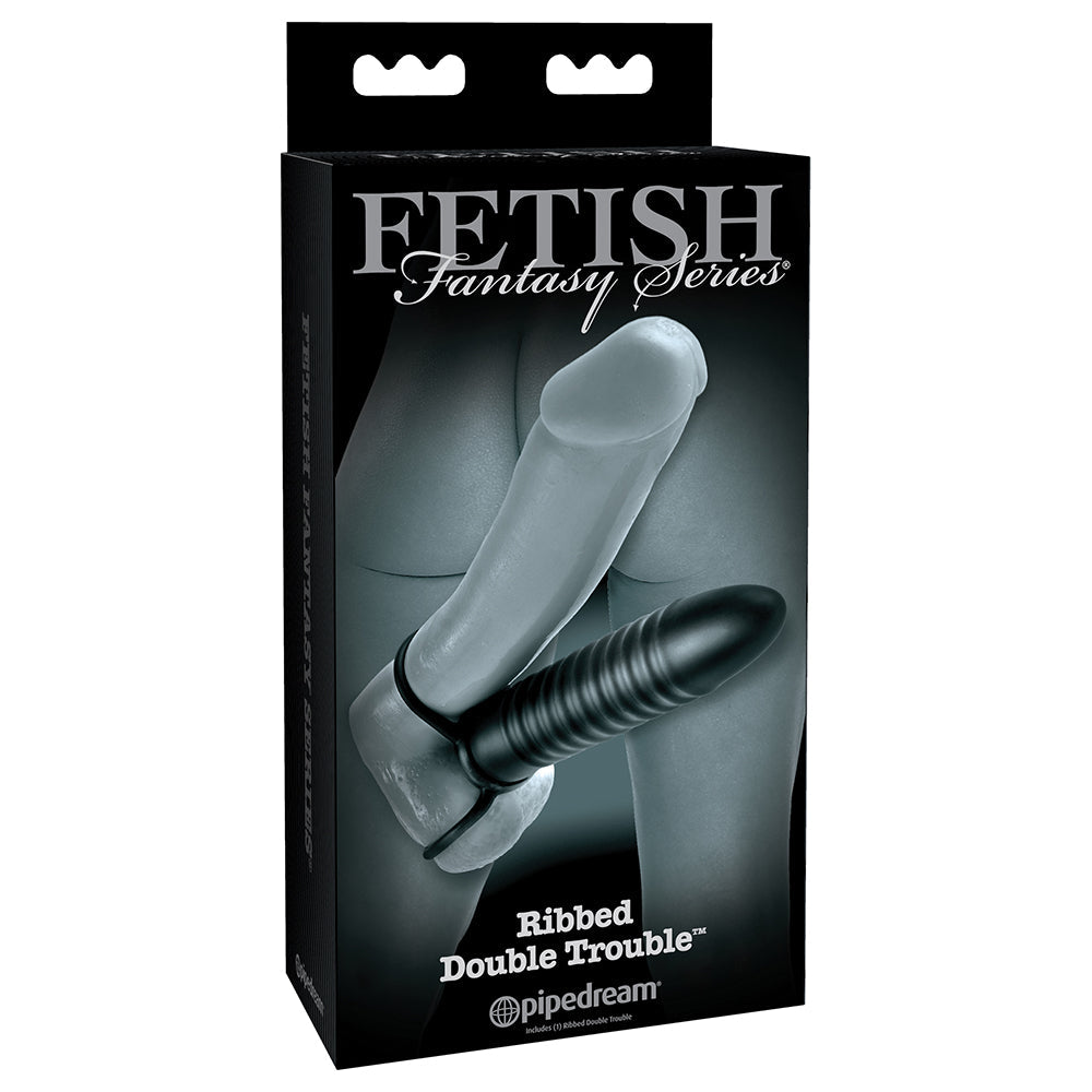 Fetish Fantasy Limited Edition Ribbed Double Trouble Wearable Double Penetration Dildo - Box