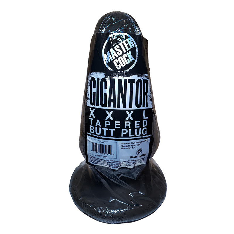 XR Brands AF837 Master Cock Gigantor XXXL Tapered Butt Plug Packaging