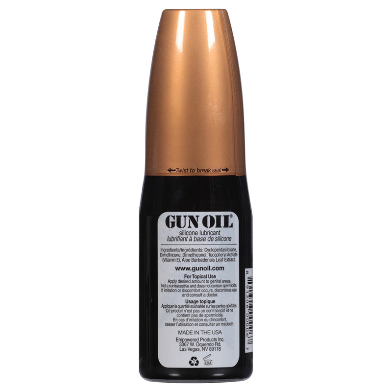Gun Oil Silicone Lubricant 4 oz 120 ml Bottle Back