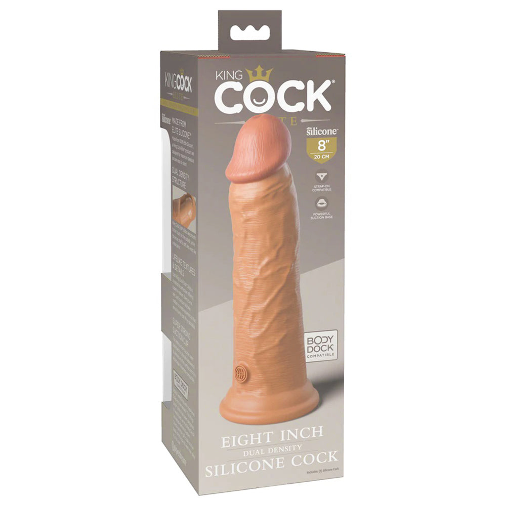 Pipedream PD5772-21 King Cock Elite 8 Inch Dual Density Silicone Cock Light Package Back