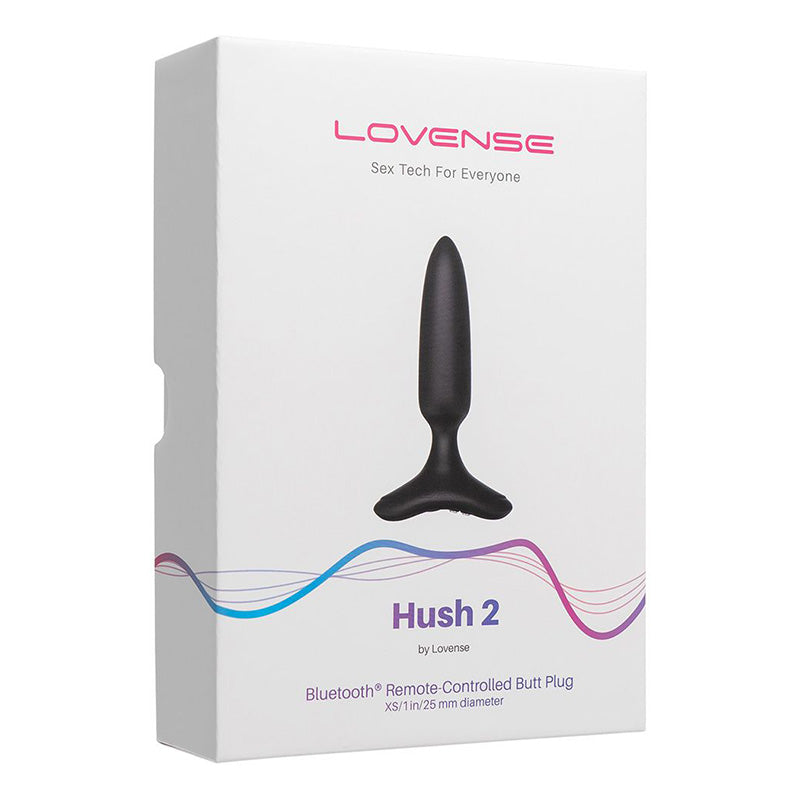 Lovense Hush 2 Bluetooth Vibrating Butt Plug Extra Small Package Front