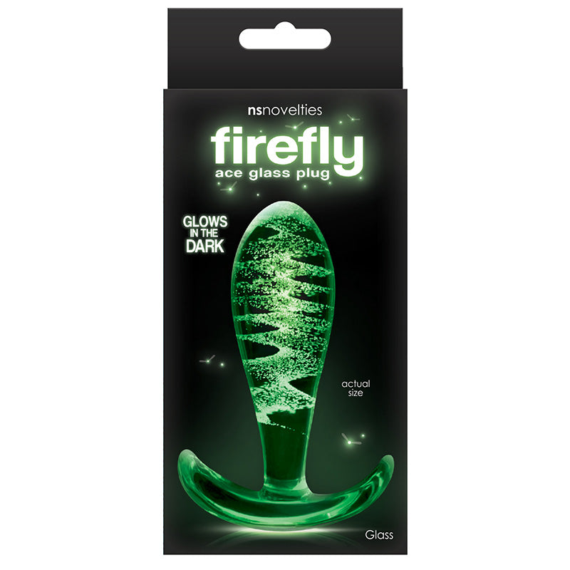 NS Novelties NSN-0491-51 Firefly Glass Ace I Glow In The Dark Butt Plug Package