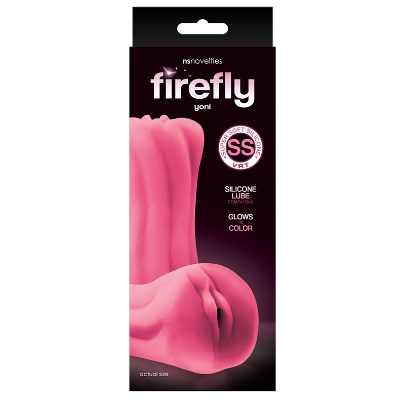 NS Novelties NSN-0486-44 Firefly Yoni Glowing Stroker Pink Package Front