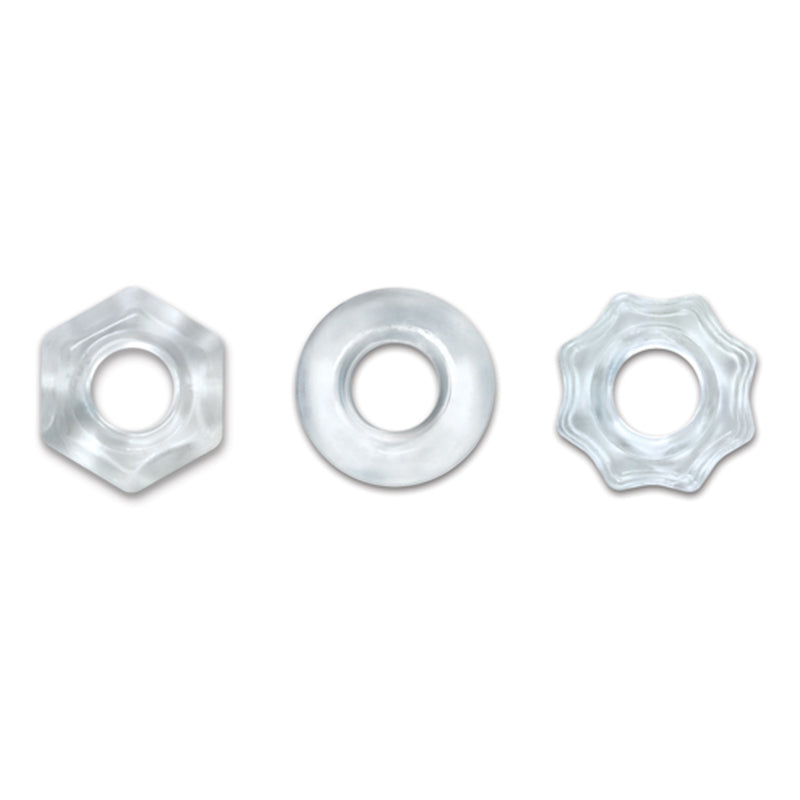 NS Novelties NSN-1111-11 Renegade Chubbies Cock Ring Set - Clear