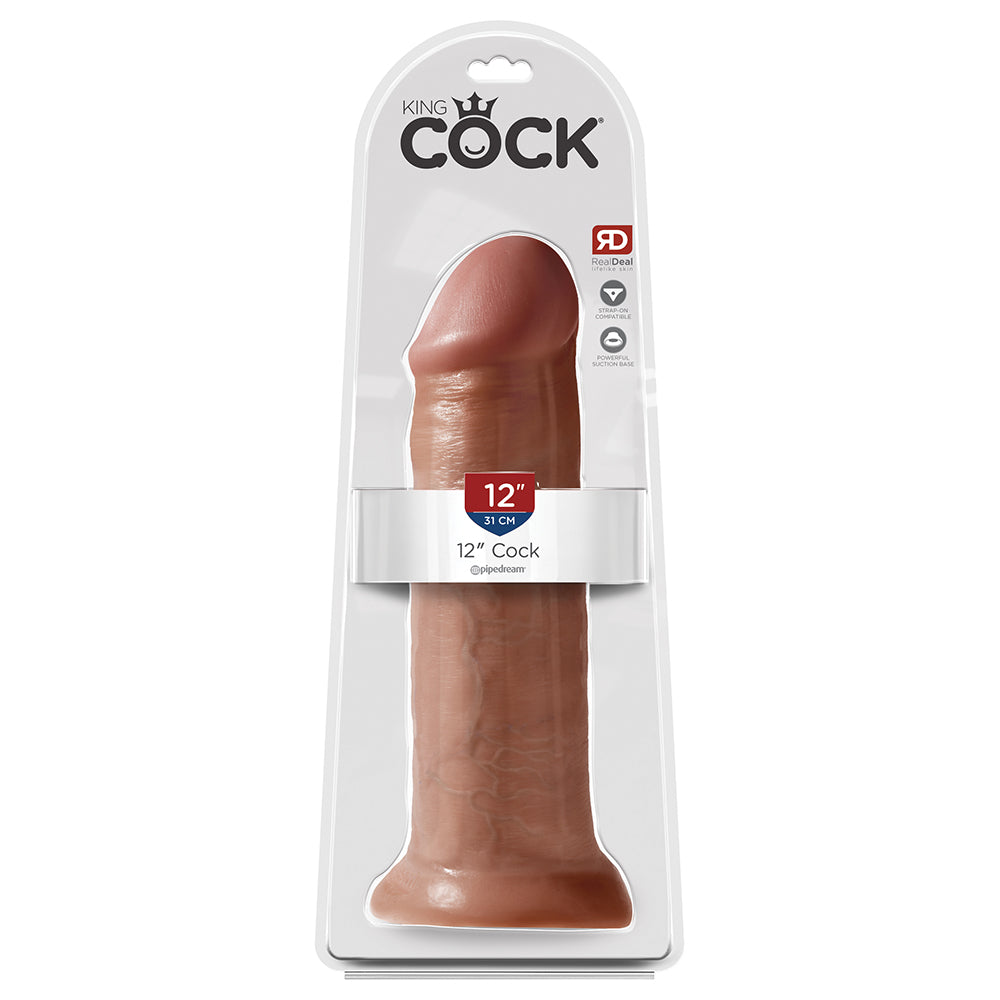 Pipedream PD5538-22 King Cock 12 Inch Cock Large Realistic Suction Cup Dildo - Tan - Package