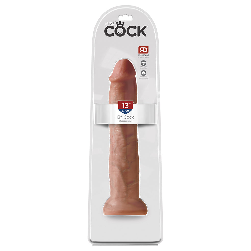 Pipedream PD5539-22 King Cock 13 Inch Cock Large Realistic Suction Cup Dildo - Tan - Package