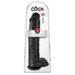 King Cock 15 Inch Cock with Balls Large Realistic Suction Cup Dildo - Black - Package